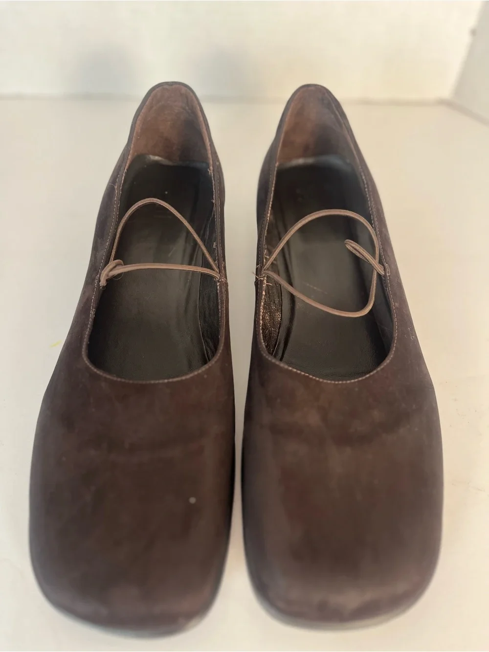 J Jill Brown Suede Ballet Flat Size 11 Chocolate Brown Square Toe Slip On Preppy